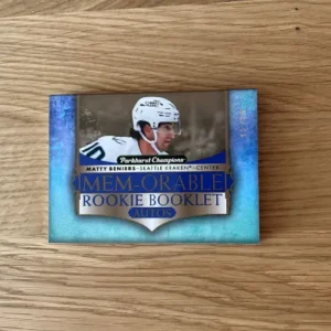 UD Parkhurst Champions 2022/23 mem-orable rookie booklet autos Matty Beniers /25